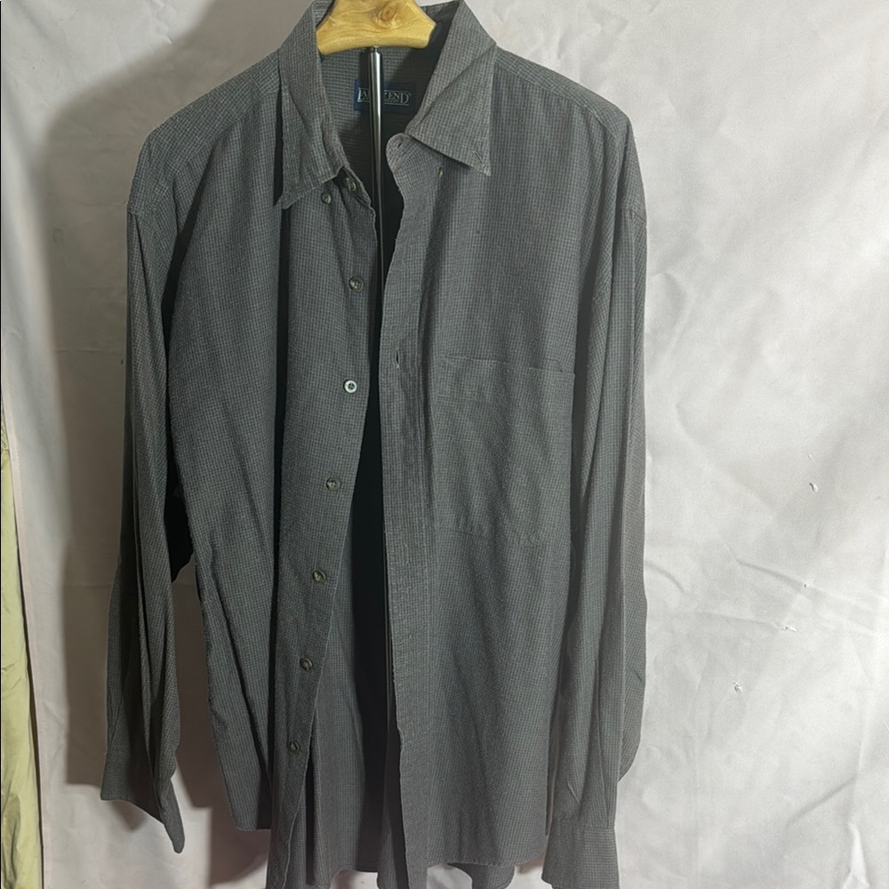 Men’s Land’sEnd Plaid Button-Up Shirt